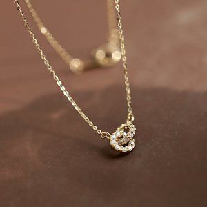 14K Gold Interlocking Circle Necklace, Double Circles Necklace, Bridesmaid Gift